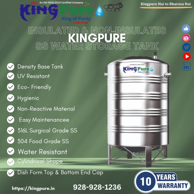 Kingpure Stainless Steel Water Storage Tanks - Durable, Reliable, and Hygienic